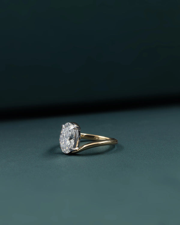 2.58 CTW Oval Cut Lab-Grown Diamond Solitaire Engagement Ring in Gold