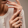 3.07 CT Oval & Round Lab-Grown Diamond Eternity Engagement Ring