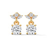 1.16 CT Round & Marquise Floral Drop CVD Lab-Grown Diamond Earrings