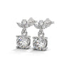 1.16 CT Round & Marquise Floral Drop CVD Lab-Grown Diamond Earrings