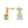 1.16 CT Round & Marquise Floral Drop CVD Lab-Grown Diamond Earrings