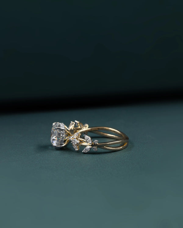 2.56 CTW Round Brilliant Cut Floral Lab-Grown Diamond Engagement Ring