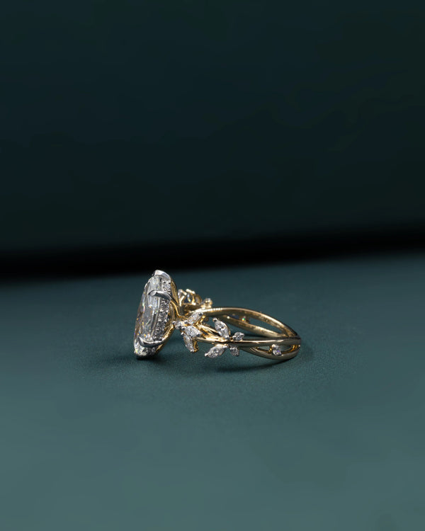 2.53 CT Marquise Cut Nature Inspired CVD Lab-Grown Diamond Engagement Ring