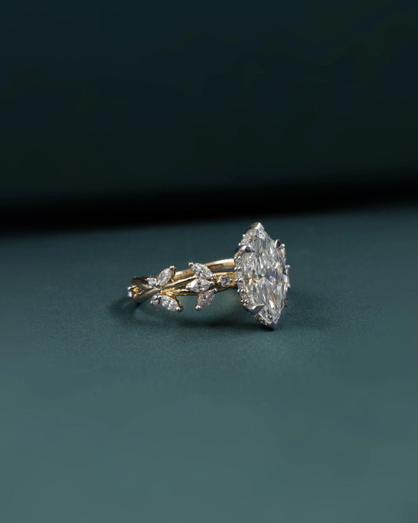 2.53 CT Marquise Cut Nature Inspired CVD Lab-Grown Diamond Engagement Ring