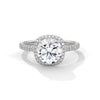 2.36 CT Total Round Cut Lab-Grown Diamond Cushion Halo Engagement Ring
