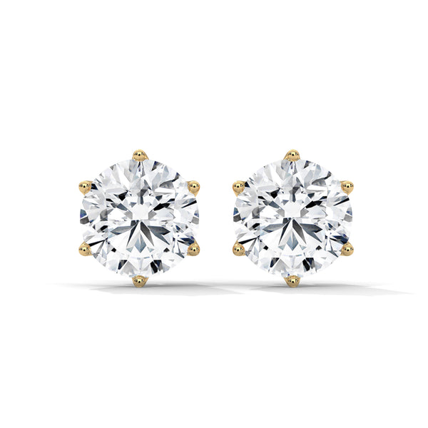 2.66 CT Round Brilliant CVD Lab-Grown Diamond Solitaire Stud Earrings