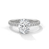 2.46 CT Oval Cut Lab-Grown Diamond Halo Engagement Ring with Pavé Band