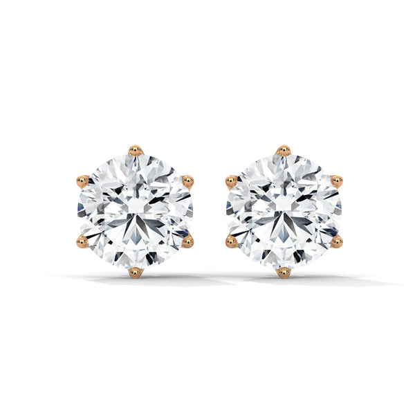 2.66 CT Round Brilliant CVD Lab-Grown Diamond Solitaire Stud Earrings