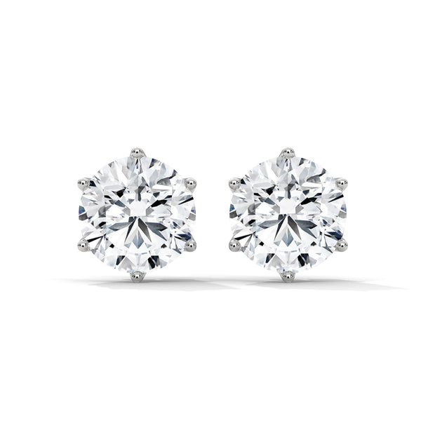 2.66 CT Round Brilliant CVD Lab-Grown Diamond Solitaire Stud Earrings