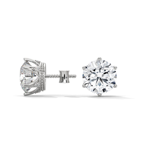2.66 CT Round Brilliant CVD Lab-Grown Diamond Solitaire Stud Earrings