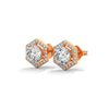 2.02 CT Round Halo Hexagon CVD Lab-Grown Diamond Earrings