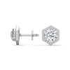 2.02 CT Round Halo Hexagon CVD Lab-Grown Diamond Earrings