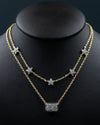 2.67 CTW Pear & Emerald Cut CVD Lab-Grown Diamond Layered Necklace