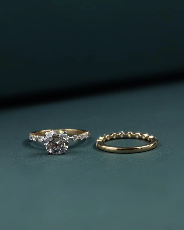 2.71 CT Oval Cut CVD Lab-Grown Diamond Pave Engagement Ring