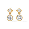 1.16 CT Round Bezel-Set Drop CVD Lab-Grown Diamond Earrings