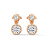 1.16 CT Round Bezel-Set Drop CVD Lab-Grown Diamond Earrings