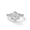 1.22 CT Round Cut Lab-Grown Diamond Floral Halo Engagement Ring with Milgrain Pavé Band