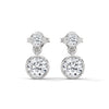 1.16 CT Round Bezel-Set Drop CVD Lab-Grown Diamond Earrings
