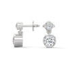 1.16 CT Round Bezel-Set Drop CVD Lab-Grown Diamond Earrings
