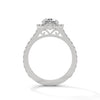 2.04 CT Oval Cut Lab-Grown Diamond Halo Engagement Ring with Pavé Band