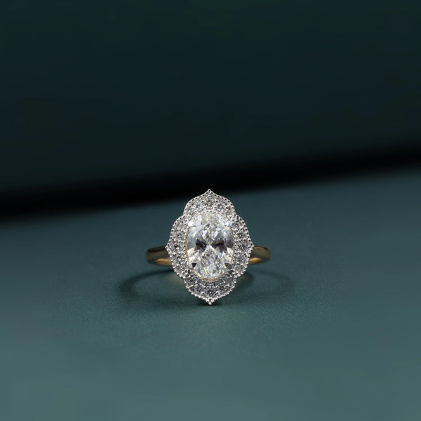 2.27 CT Oval Halo Lab-Grown Diamond Ring