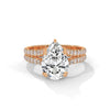 3.77 CT Pear Cut Lab-Grown Diamond Split Shank Pavé Engagement Ring