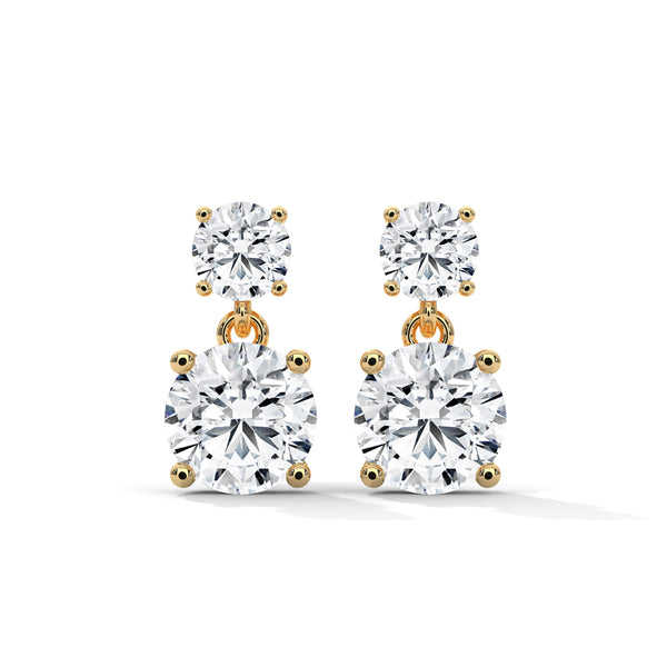 3.80 CT Round Brilliant CVD Lab-Grown Diamond Drop Stud Earrings