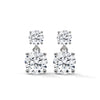 3.80 CT Round Brilliant CVD Lab-Grown Diamond Drop Stud Earrings