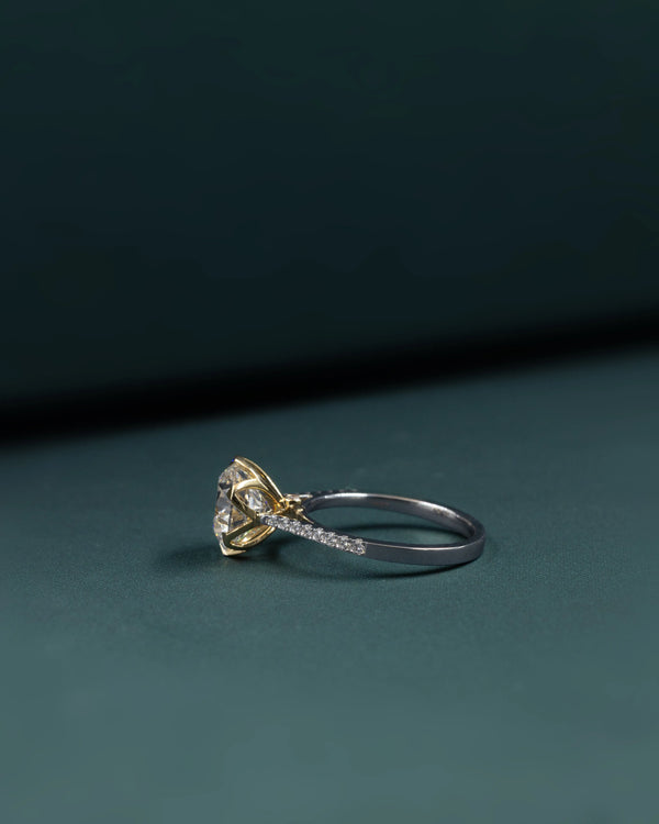 3.21 CT Round Brilliant CVD Lab-Grown Diamond Pave Engagement Ring