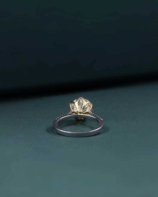 3.21 CT Round Brilliant CVD Lab-Grown Diamond Pave Engagement Ring