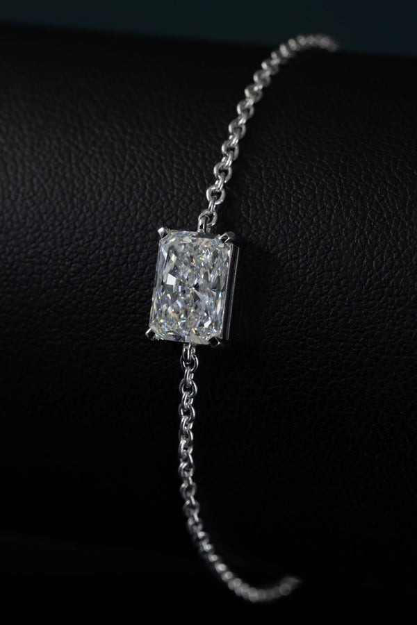 2.03 Carat Emerald Cut Lab-Grown Diamond Solitaire Bracelet