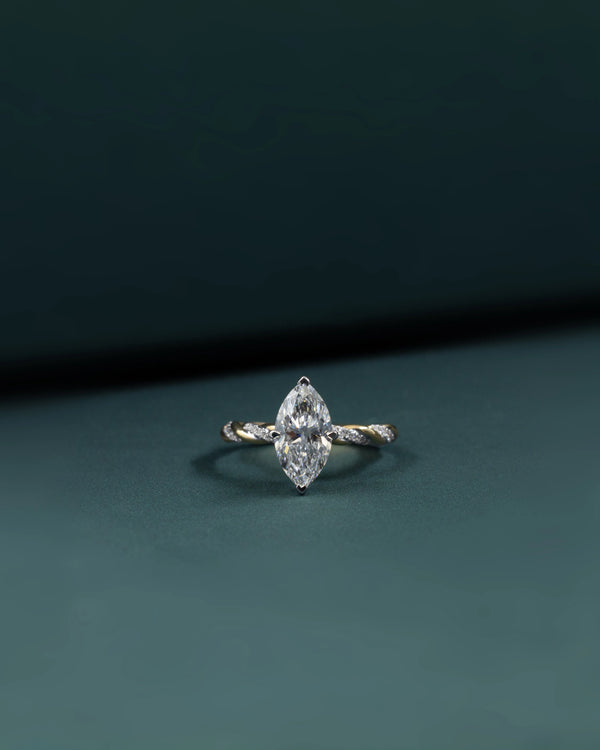 2.15 CT Marquise Solitaire CVD Lab-Grown Diamond Ring