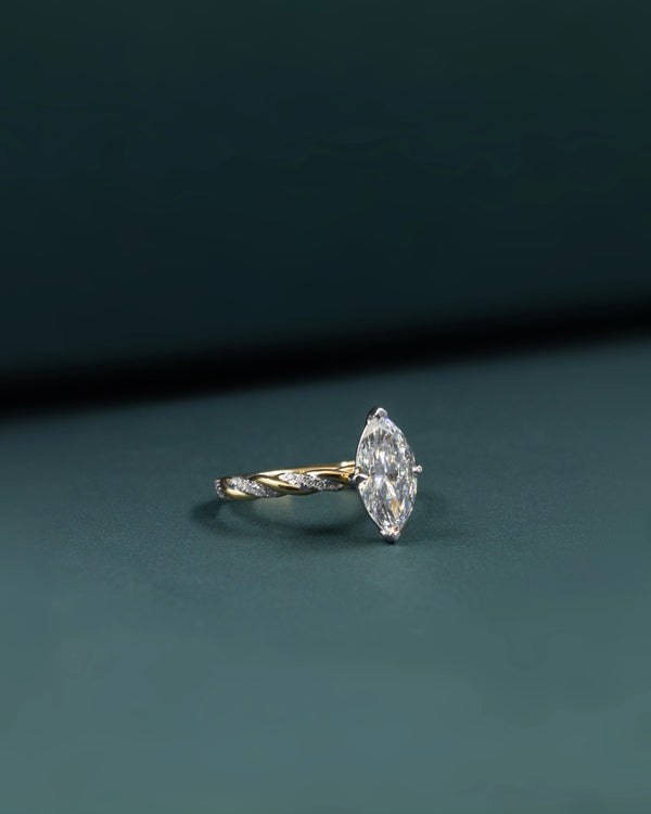 2.15 CT Marquise Solitaire CVD Lab-Grown Diamond Ring