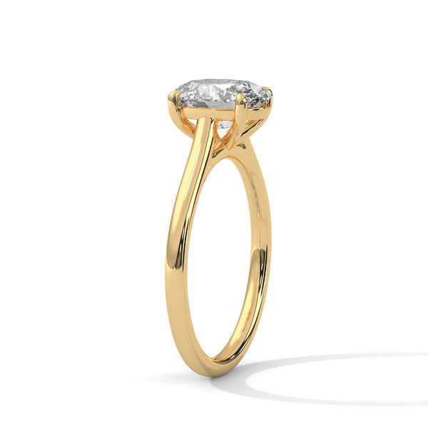2.00 CT Oval Cut Lab-Grown Diamond Solitaire Engagement Ring