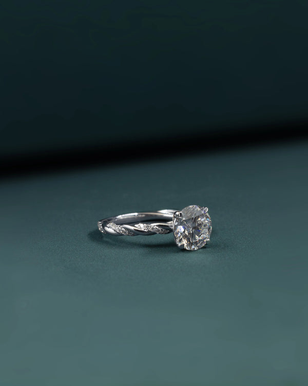 2.64 CTW Round Brilliant Lab-Grown Diamond Twisted Solitaire Ring