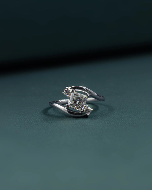 1.14 CTW Princess Cut Lab-Grown Diamond Bypass Engagement
