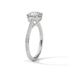 2.13 CT Cushion Cut Lab-Grown Diamond Pave Solitaire Ring