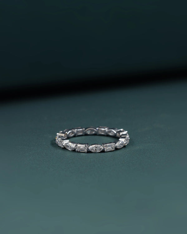 1.21 CTW Pear & Emerald Cut CVD Lab-Grown Diamond Eternity Ring