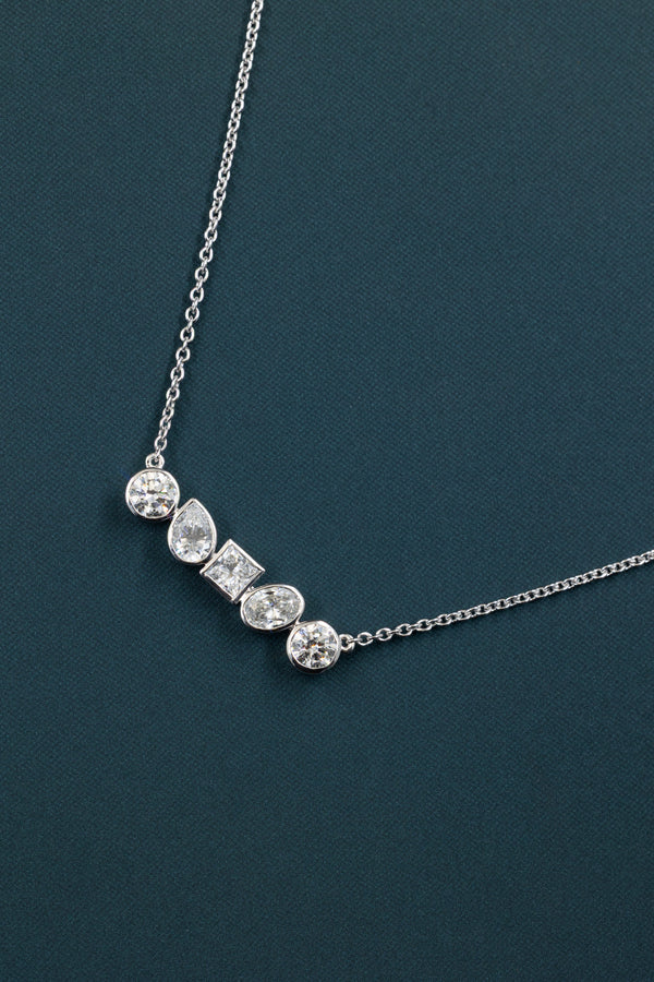 3.23 CTW Multi-Shape Bezel Set Lab-Grown Diamond Necklace