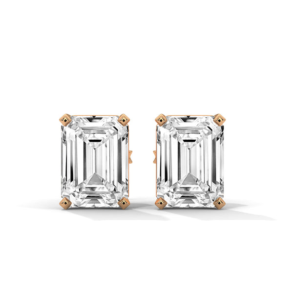 2.00 CT Emerald Cut CVD Lab-Grown Diamond Stud Earrings