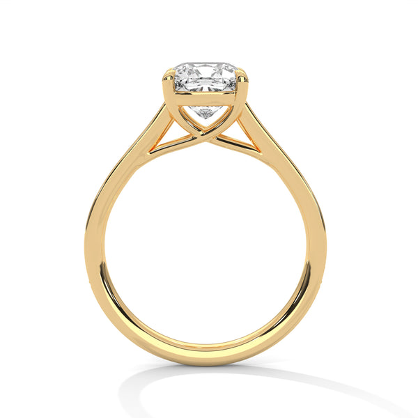 2.13 CT Cushion Cut Lab-Grown Diamond Pave Solitaire Ring