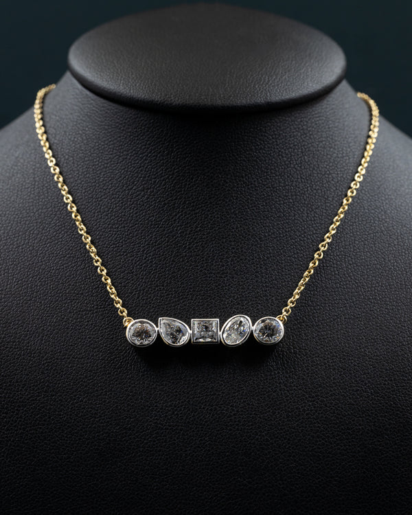 3.23 CTW Multi-Shape Bezel Set Lab-Grown Diamond Necklace