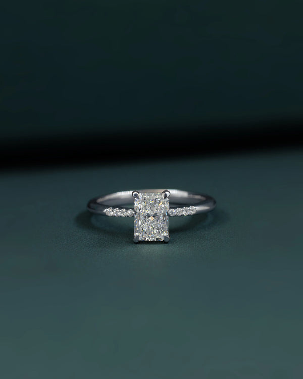 1.09 CT Radiant Emerald Cut Diamond Solitaire Ring
