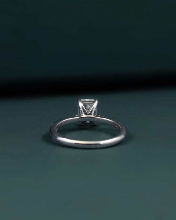 1.09 CT Radiant Emerald Cut Diamond Solitaire Ring