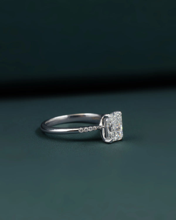 1.09 CT Radiant Emerald Cut Diamond Solitaire Ring