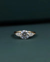2.45 CT Round & Pear Cut CVD Lab-Grown Diamond Three Stone Ring