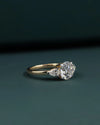 2.45 CT Round & Pear Cut CVD Lab-Grown Diamond Three Stone Ring