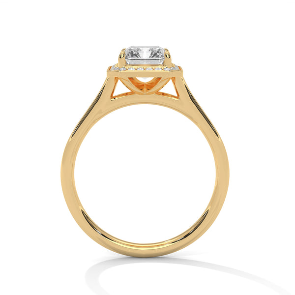 1.90 CT Emerald Cut Lab-Grown Diamond Halo Engagement Ring