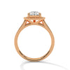 2.34 CT Total Pear Cut Lab-Grown Diamond Halo Ring with Pave Band