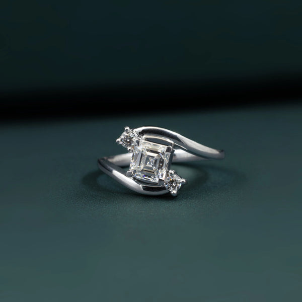 1.16 CTW Emerald Cut Lab-Grown Diamond Bypass Ring